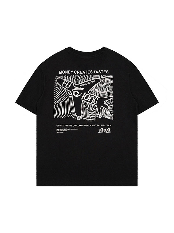 Abstract Print Unisex Oversized Short Sleeve Tee