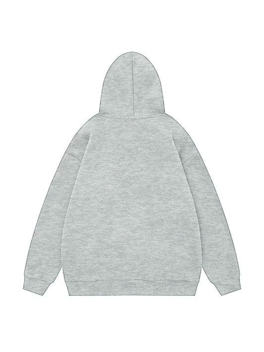 Solid Color Stretchy Hem Loose Oversized Hoodie