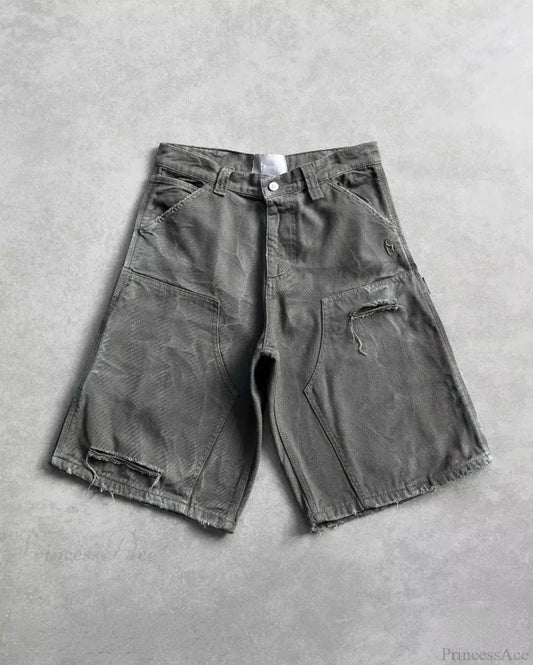 Cartoon Patchwork Denim Short