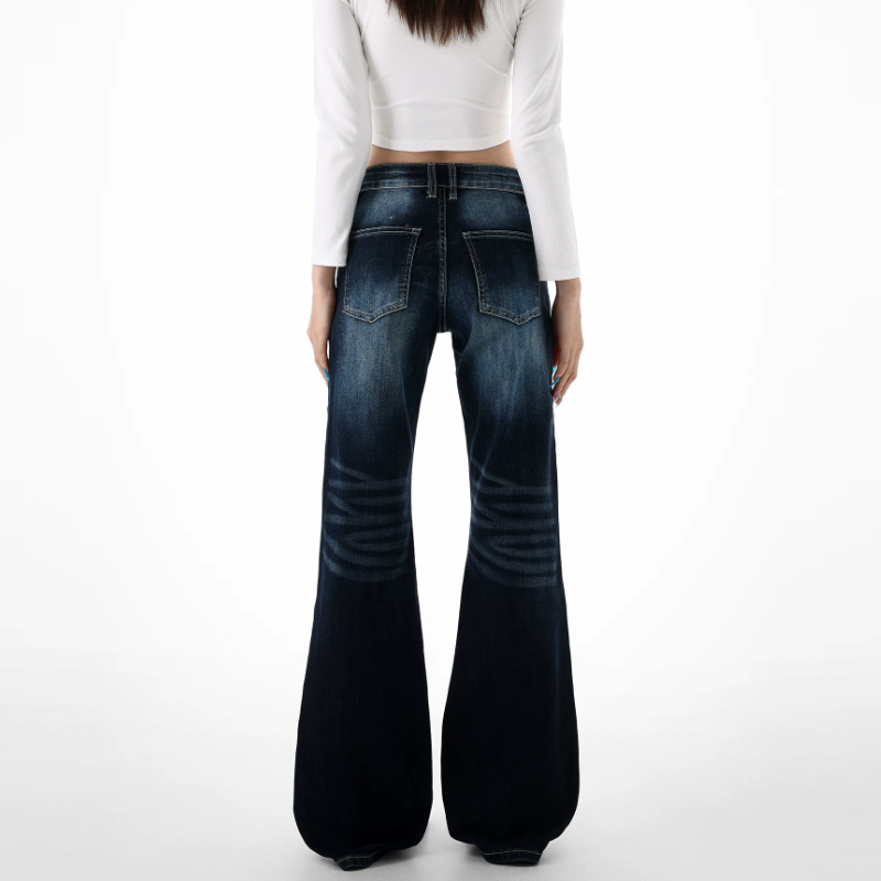 Button cat whisker pocket low rise jeans | Baggy Low Rise Jeans | Festival Outfits Women