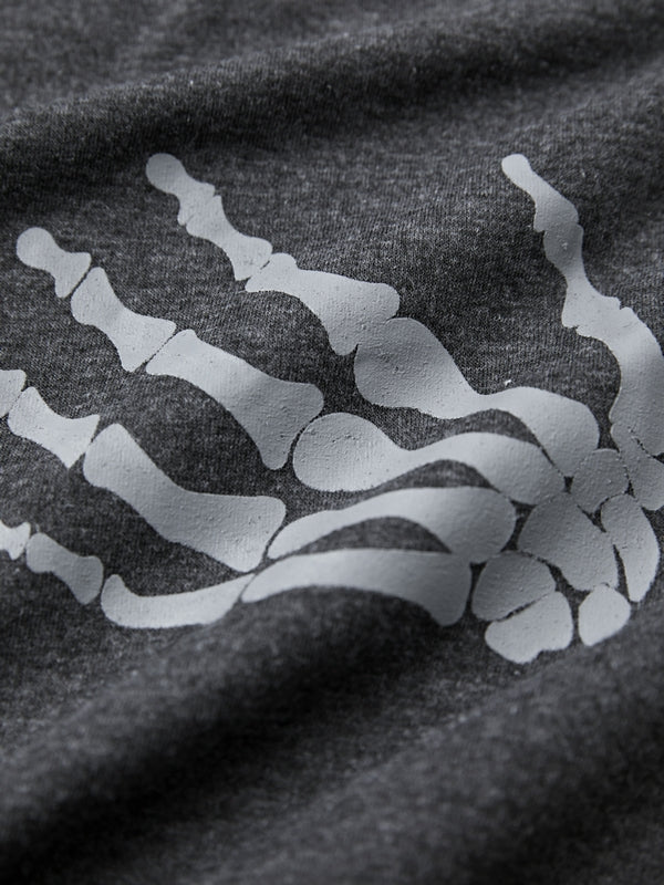 Hand Bone Print Pull Over Sweatshirt