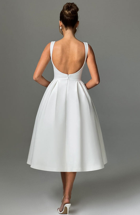 Alejandra Midi Dress-Ivory
