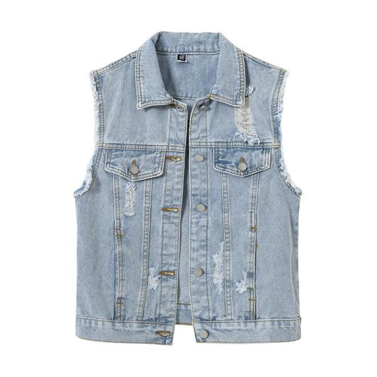 Women Casual Rick Denim Vest