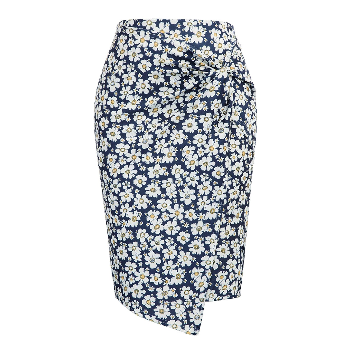 Women Printed Casual Hip Midi Skirt