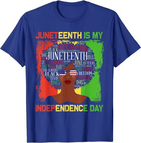 Camiseta informal con estampado de letras Juneteenth para mujer