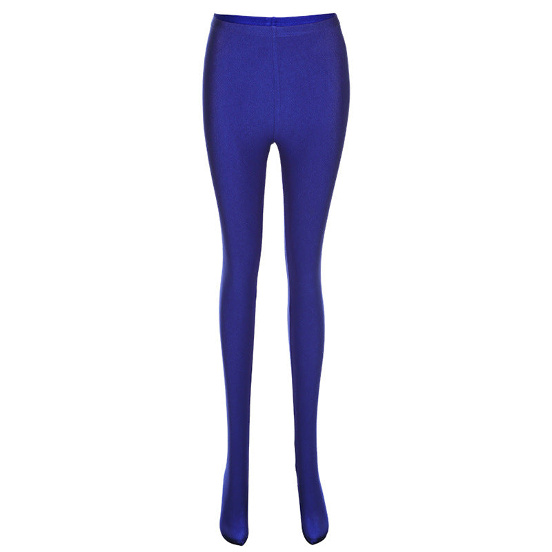 Leggings ajustados casuales de color sólido para mujer