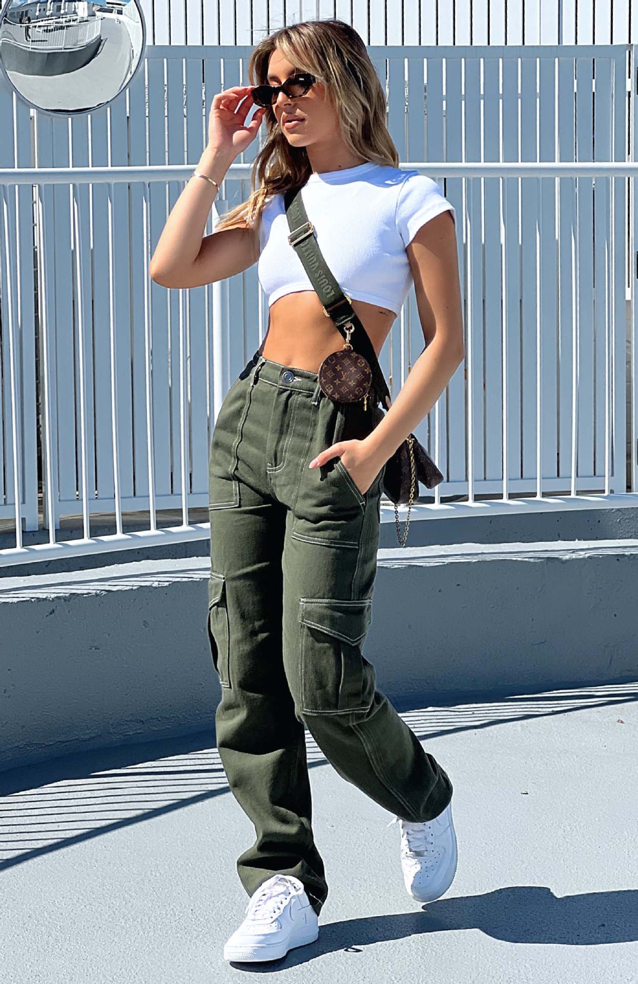 Women Solid Color High Waist Pocket Fashion Casual Loose Pants