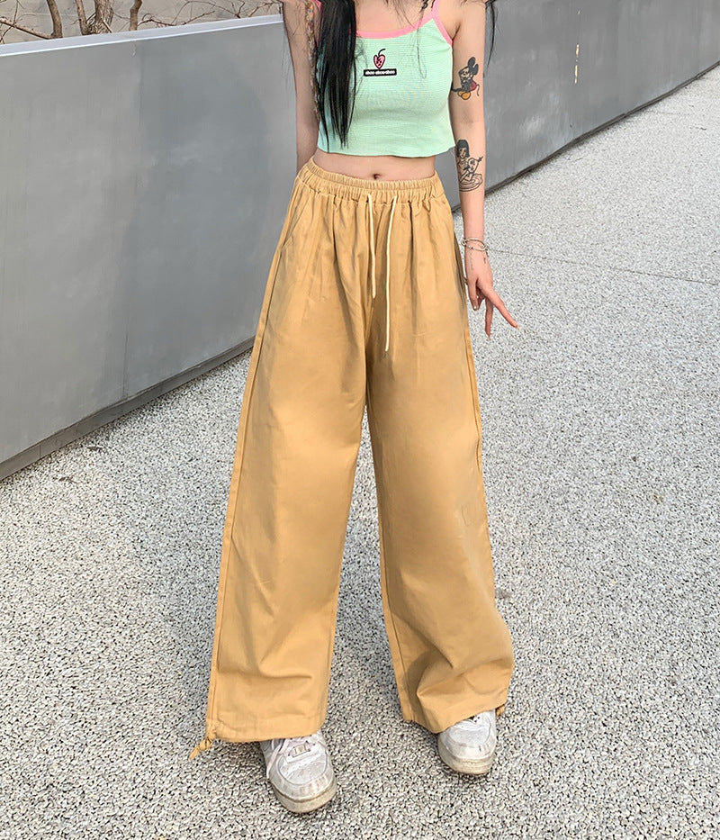 Plus Size Women Casual High Waist Loose Comfortable Straight Casual Cargo Pants