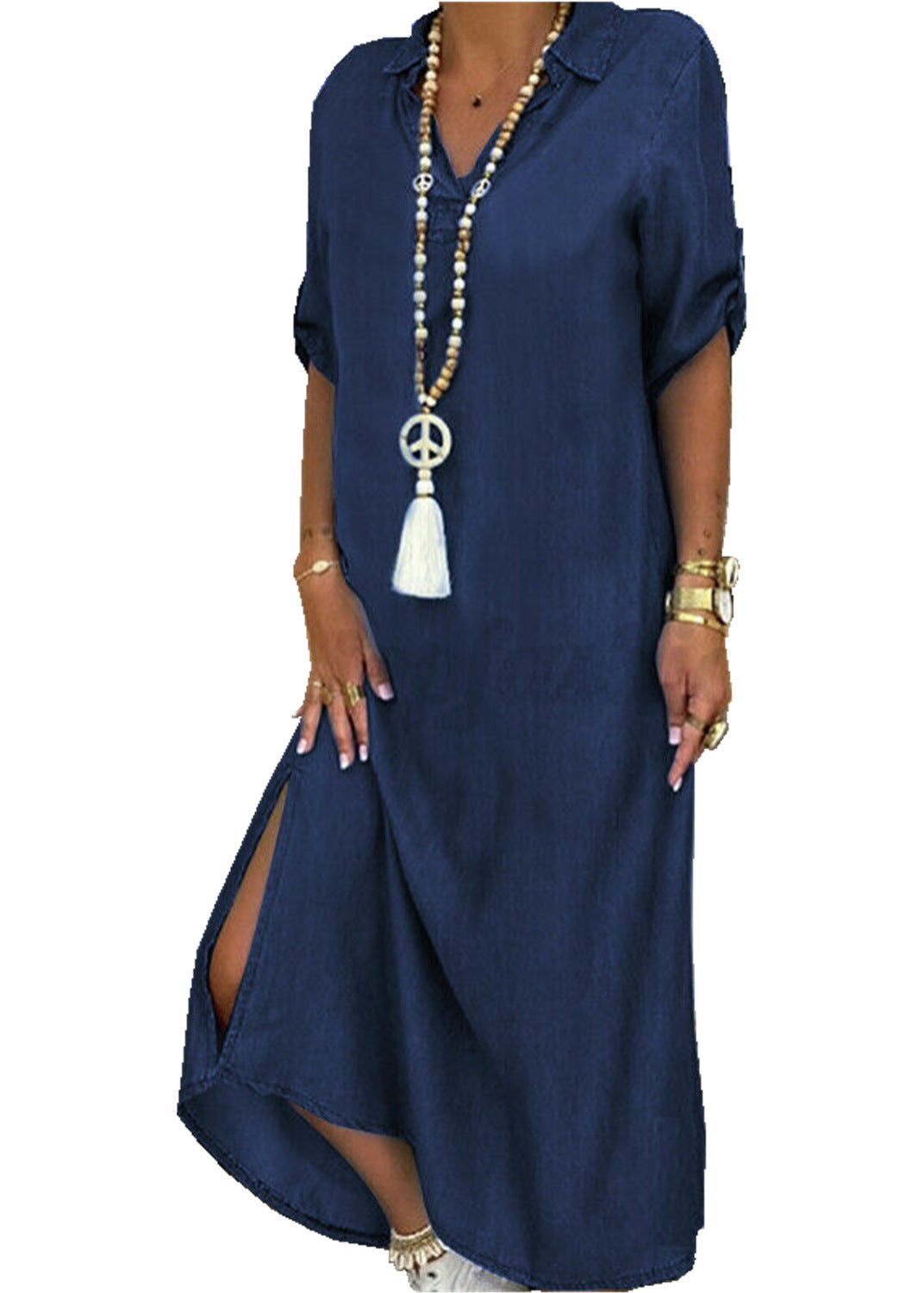 Women Loose Casual Plus Size Denim Dress