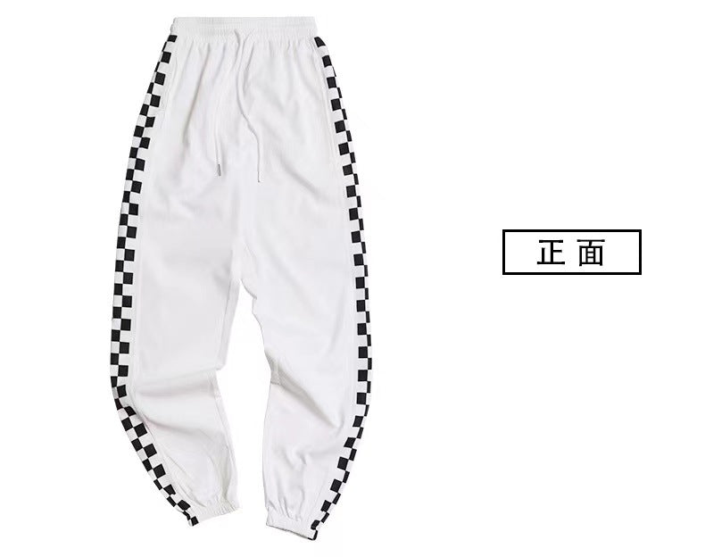 Retro Checkerboard Print Casual Fashion Women'S Sports Pants