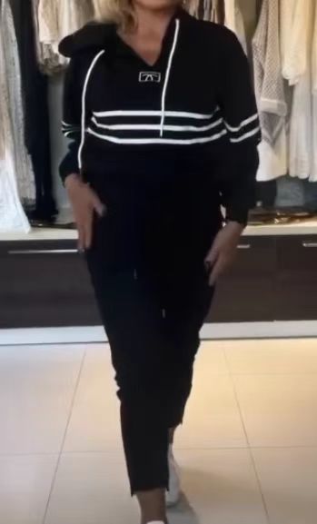 Conjunto de dos piezas de sudadera y pantalones de manga larga informales de otoño para mujer