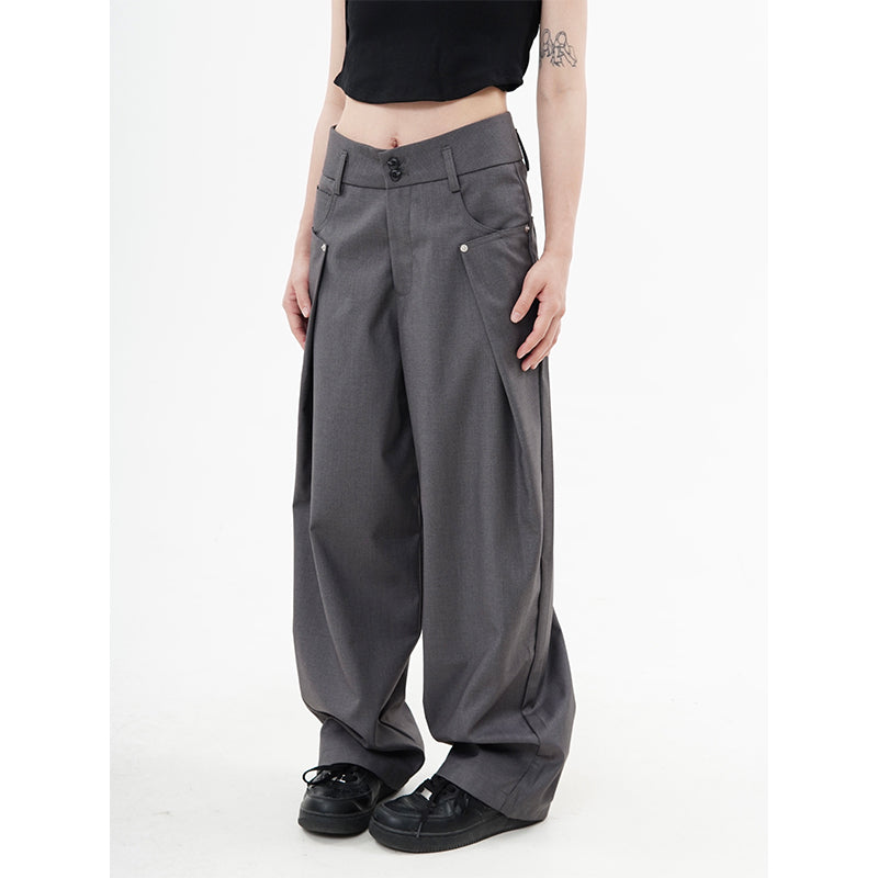 Fashion Casual Women Wide Leg Loose Street Long Cargo Pants