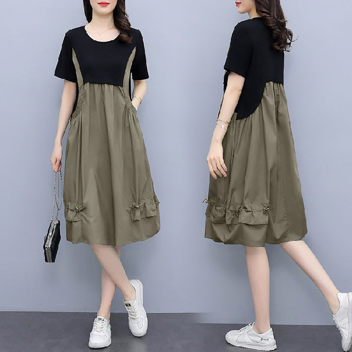 Vestido de dos piezas con tirantes falsos, informal, de moda para mujer