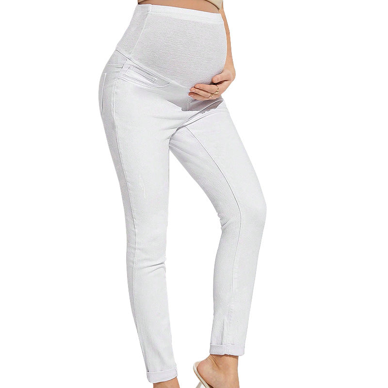 Pregnant Women Fashion Casual High Waist Belly Hip-Lifting Elastic Leggings