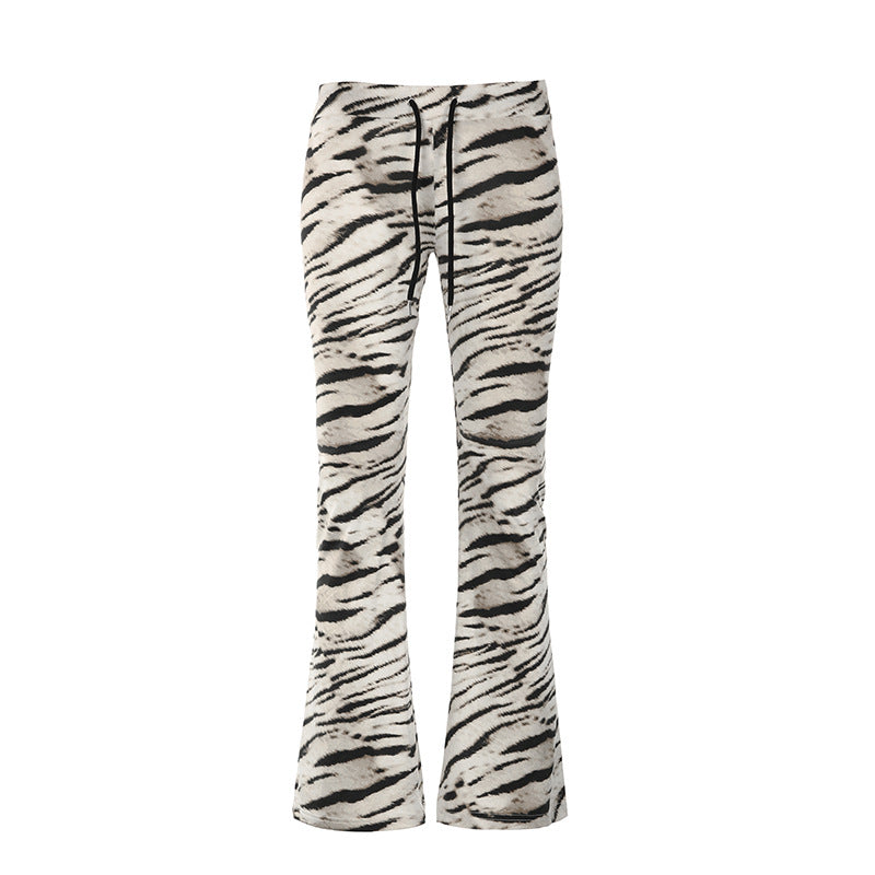 Pantalones deportivos casuales básicos de cintura alta de color sólido para mujer