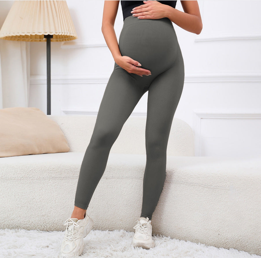 Leggings de yoga higroscópicos de secado rápido, elásticos, de cintura alta e informales para embarazadas