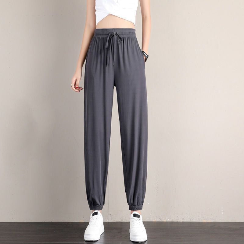 Pantalones tipo túnica holgados de color liso informales para mujer