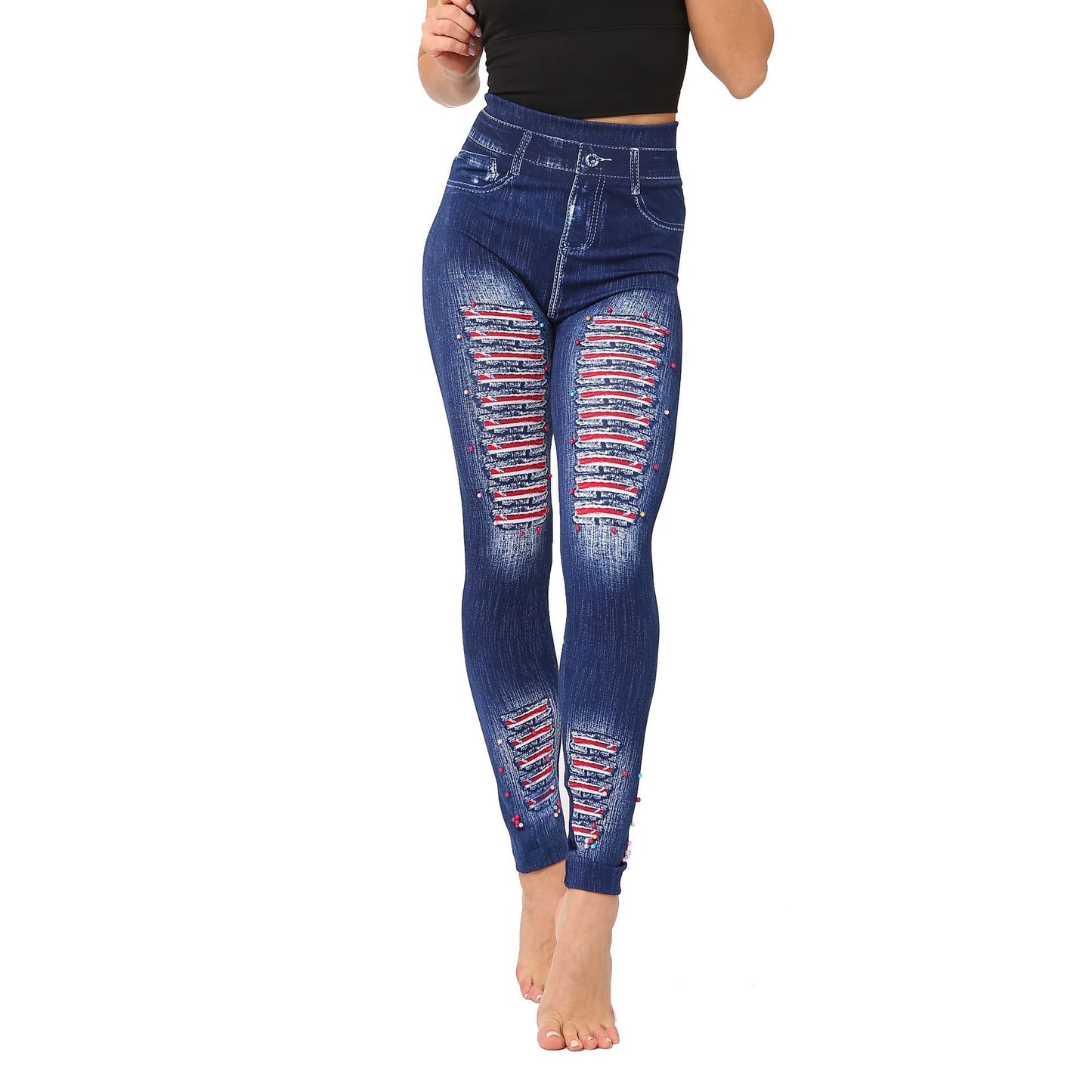 Women High Waist Printed Casual Slim Fashion Leggings Pants