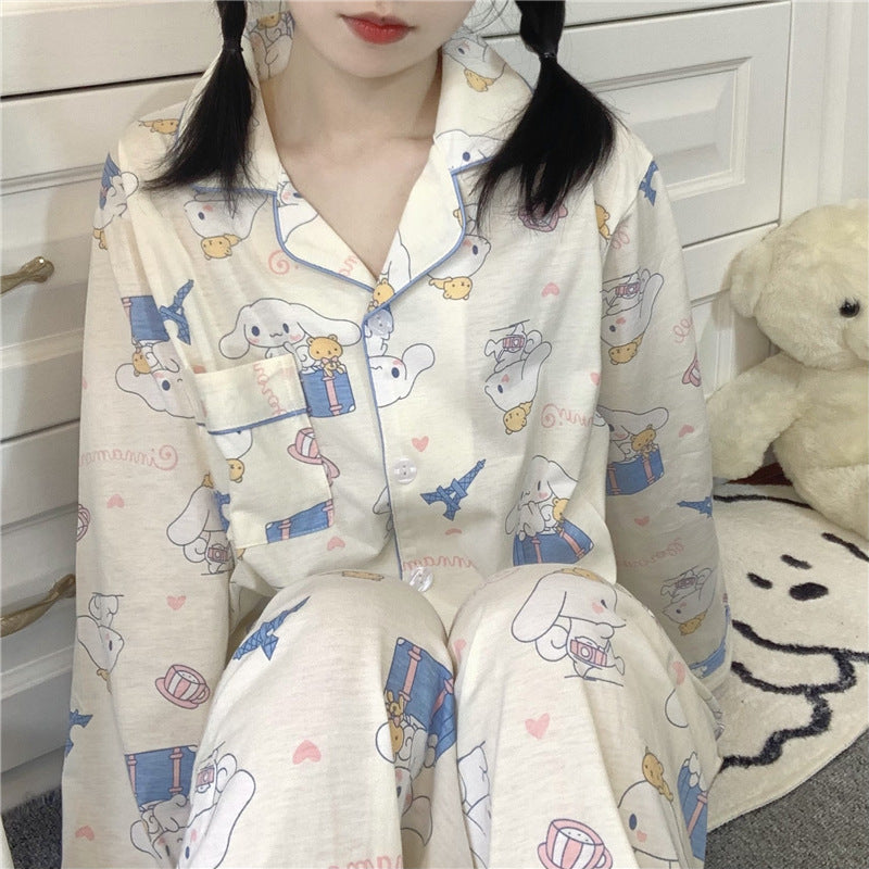 Women Casual Long Sleeve Trousers Pajamas Set
