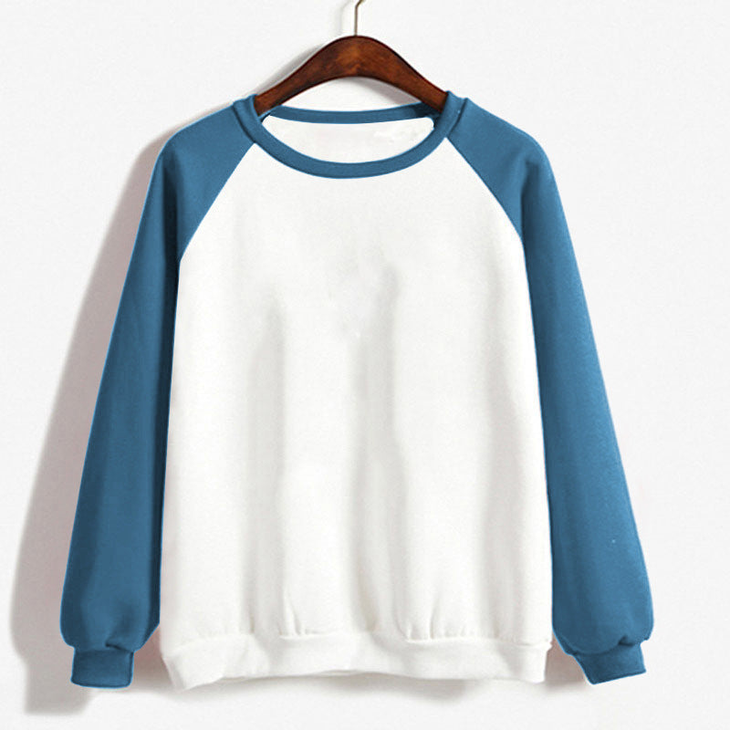 Sudadera informal de manga larga con cuello redondo y bloques de color a la moda para mujer