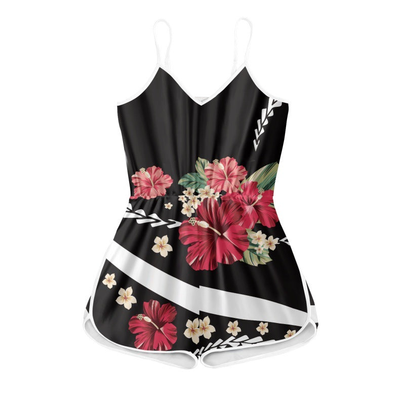 Women Fashion Casual Printed Slip Romper