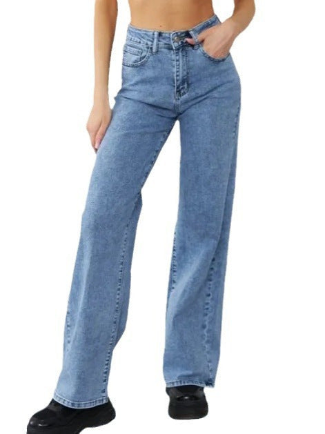 Vaqueros casuales de cintura alta a la moda de verano para mujer