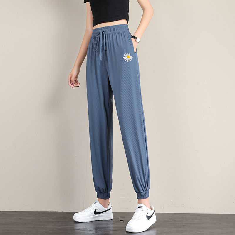 Ice Silk Sports Pants Women Student Loose Summer Thin Casual Jogger Pants