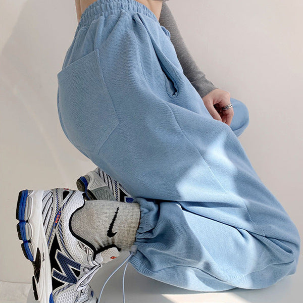 Women Athleisure Letters Print Loose Casual High Waist Straight Jogger Pants