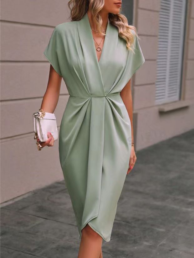 Women Casual Fashion Solid Color Dress