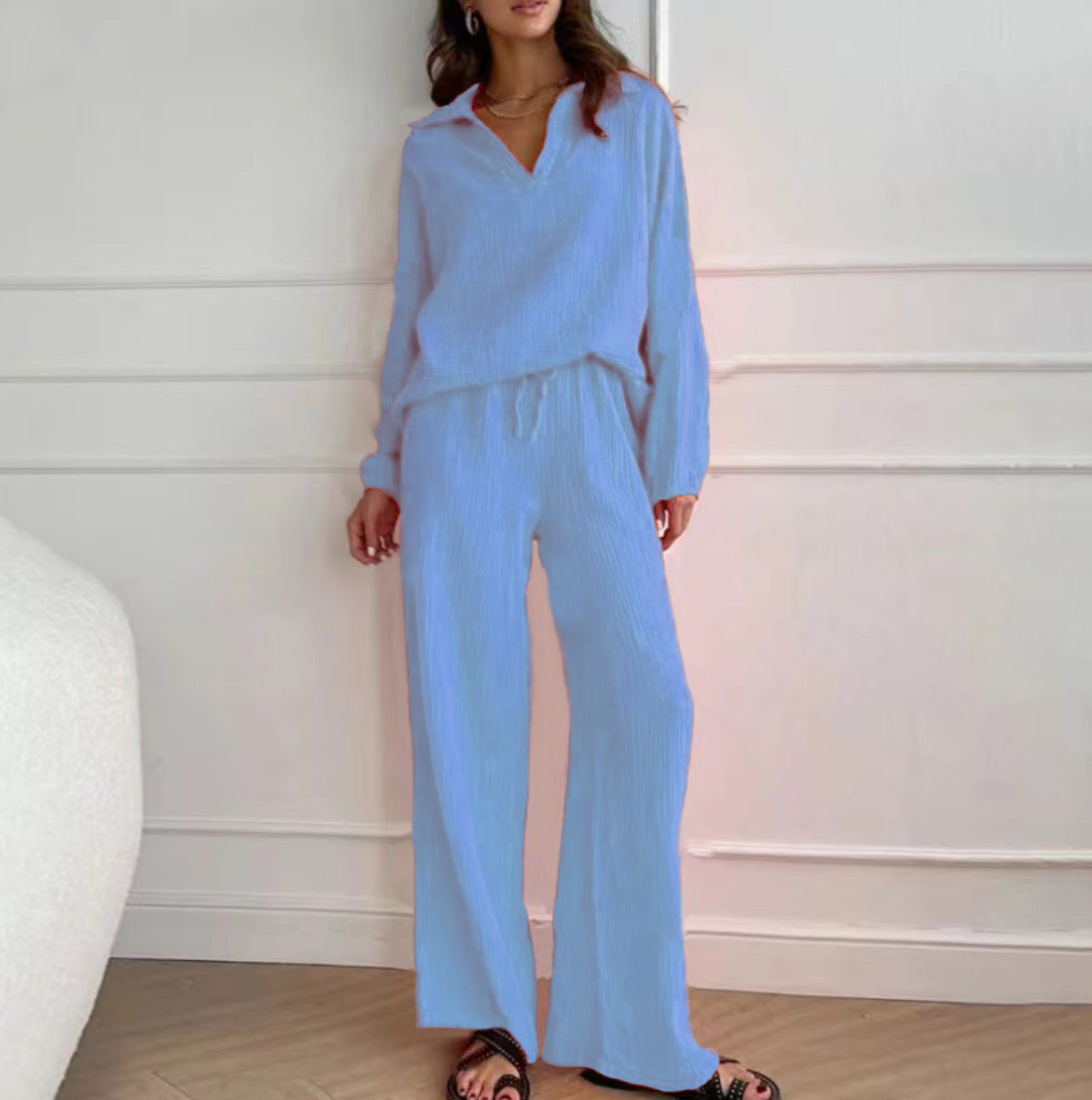 Traje elegante informal holgado de color sólido para mujer