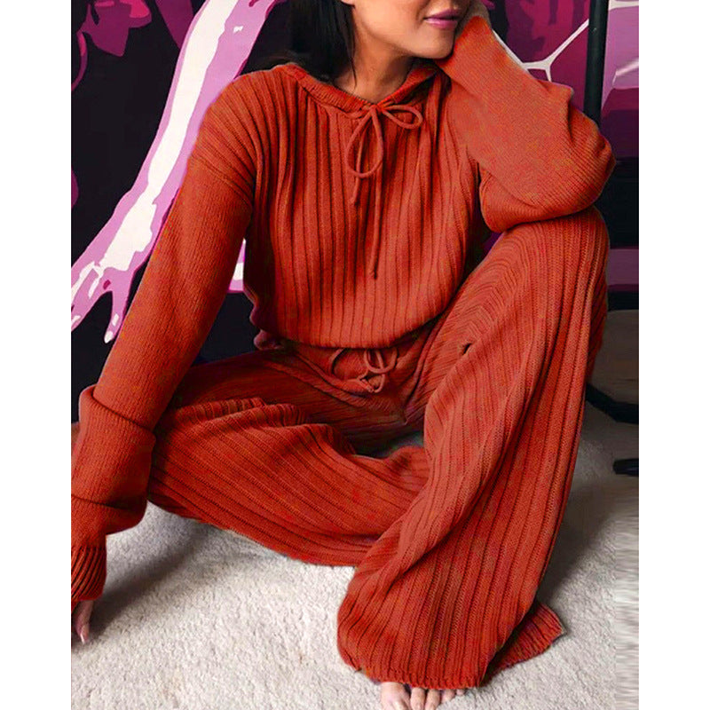 Women Long Sleeve Loose Hooded Casual Suit