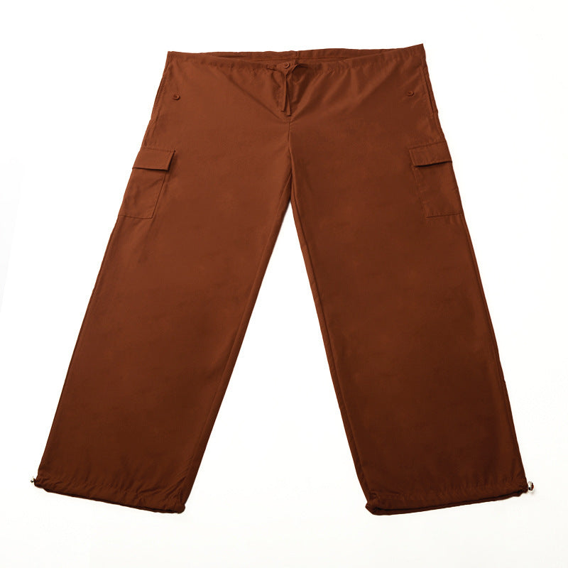 Pantalones rectos casuales de color liso y sueltos para mujer