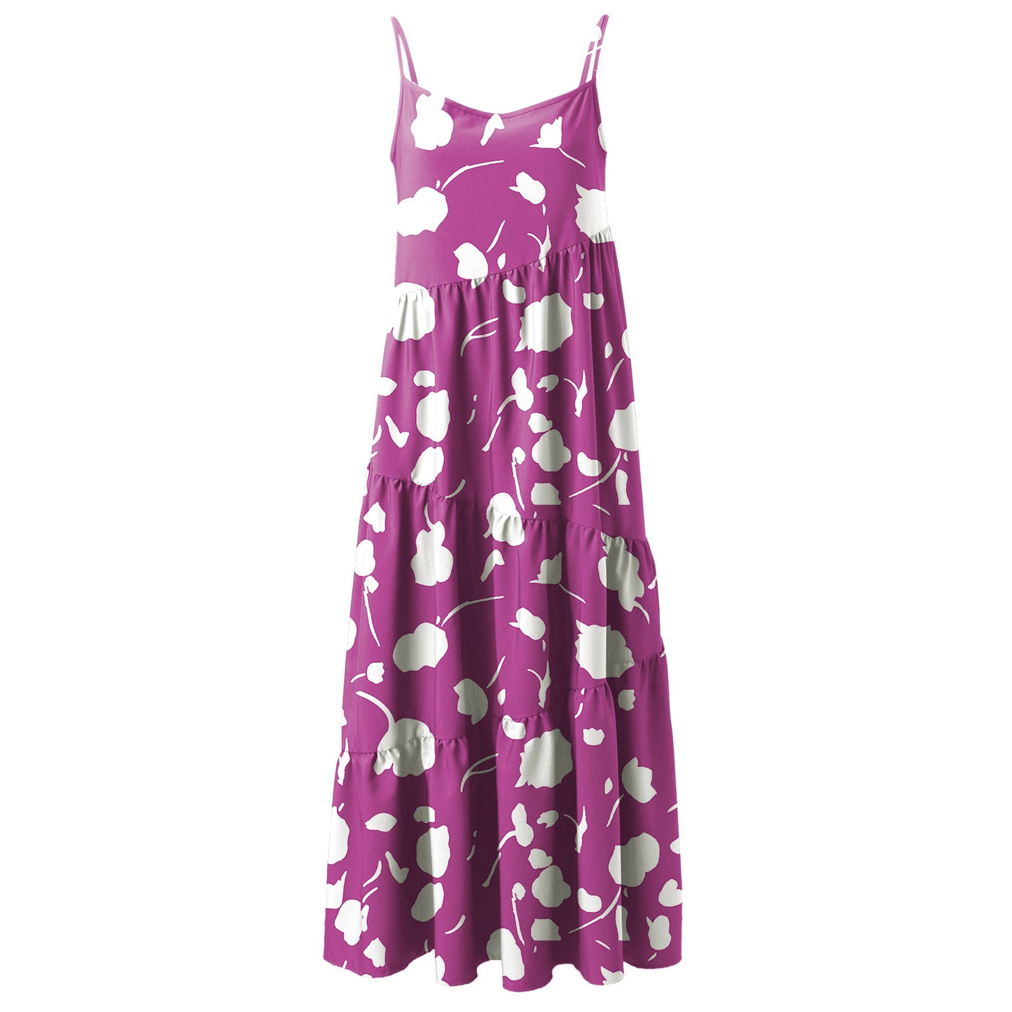 Vestido informal de verano sin mangas con volantes, holgado y de color liso para mujer