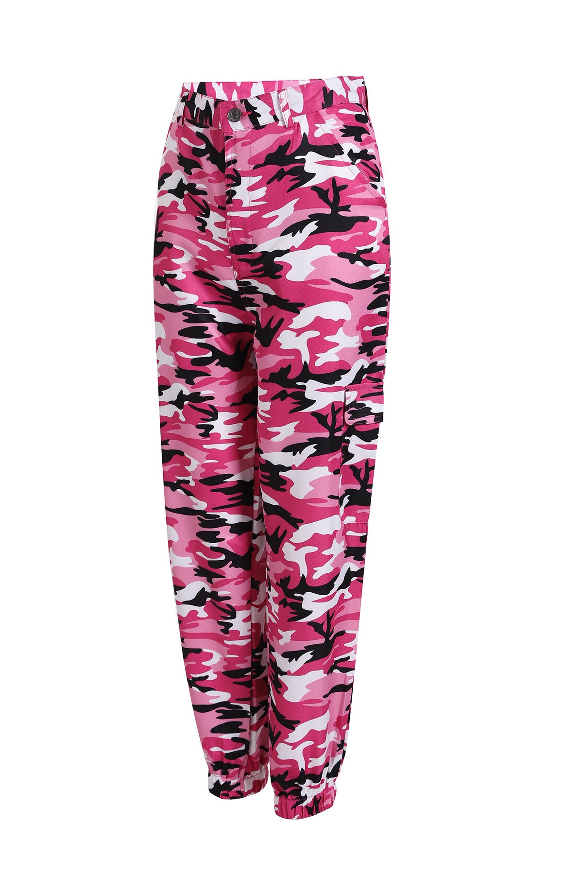 Pantalones cargo casuales con estampado de camuflaje para mujer