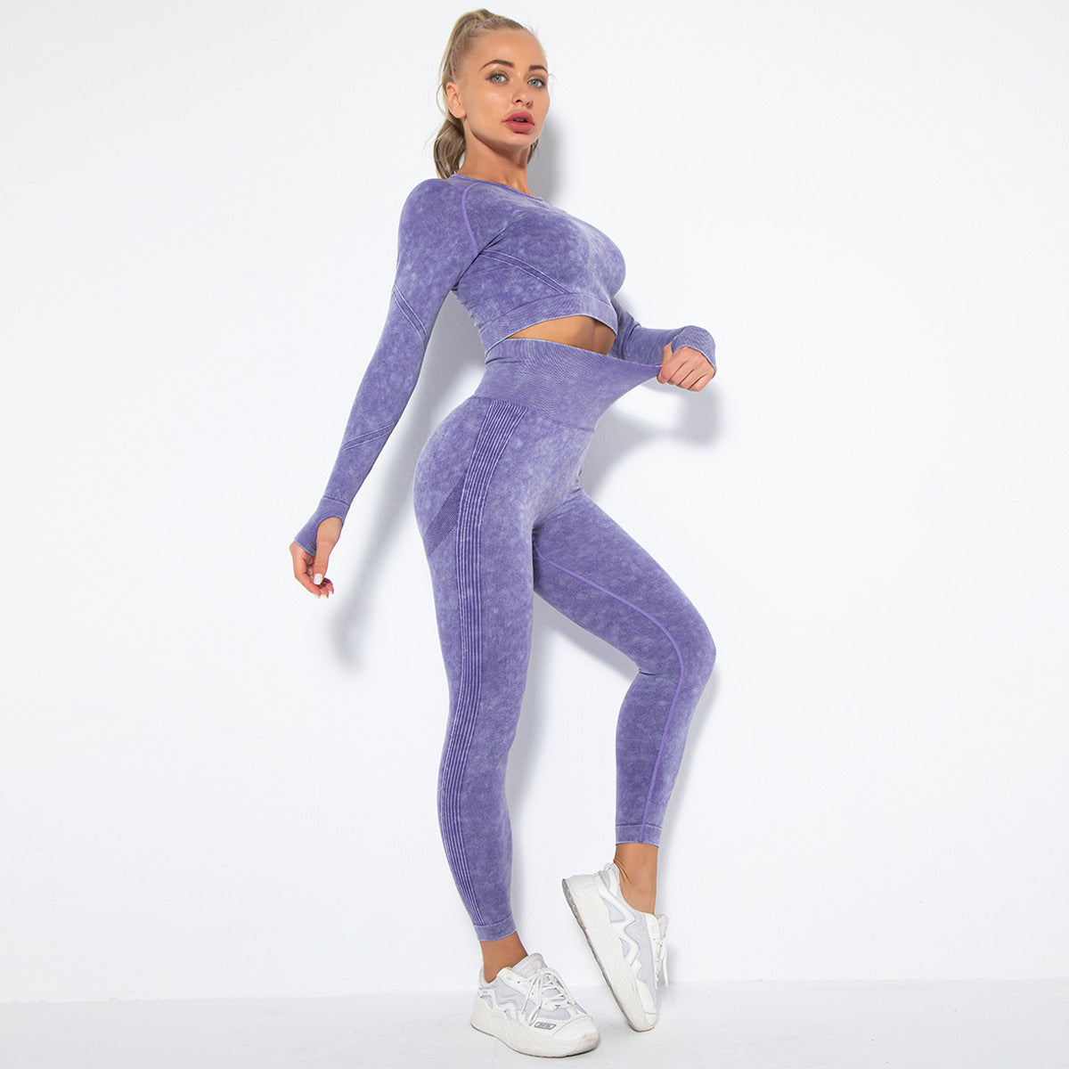 Women Fashion Casual Yoga Long Sleeve Tight Sports Suit