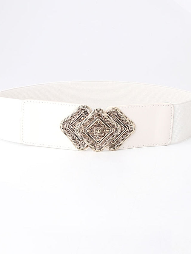 Belt PU White Black Camel Red Wide Belt Outdoor Dailywear Daily Holiday Pure Color / Spring / Summer / Fall / Winter for Women
