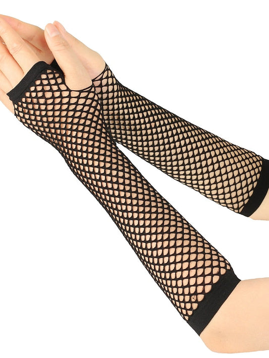 Fingerless Gloves Wedding Daily Pure Color Spandex Cosplay 1 Pair for Women
