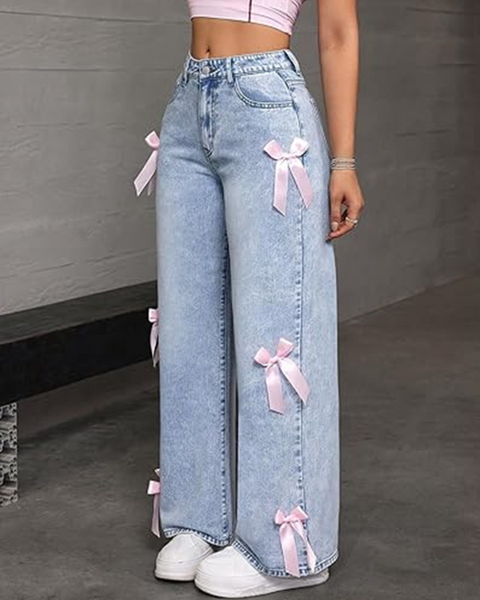 Bow Collage Jeans