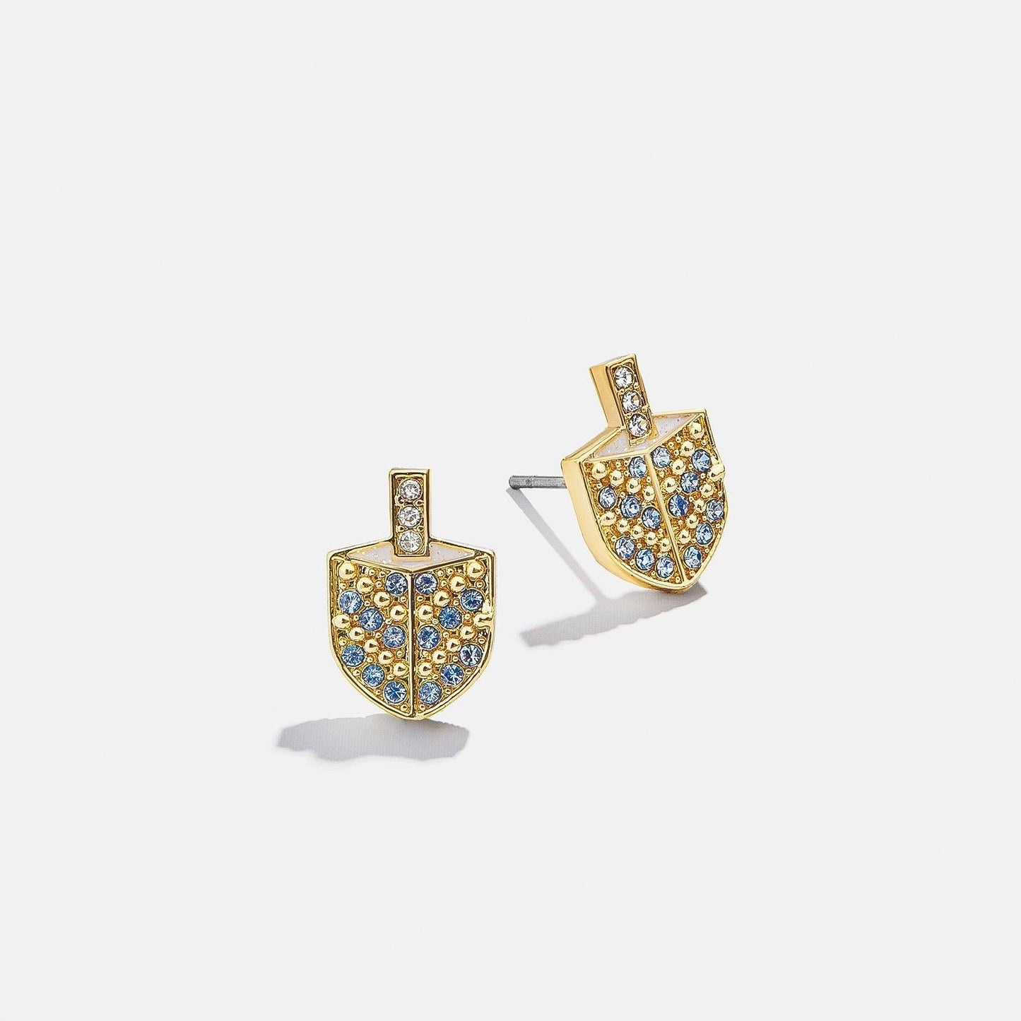 Copper Rhinestone Christmas Stud Earrings