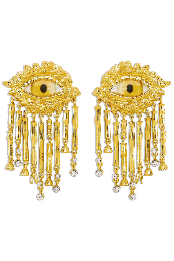Vintage Evil Eye Tassel Earrings