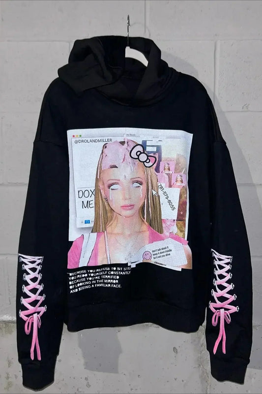 Drolandmiller Y2K Gothic Oversized Grunge Hoodie