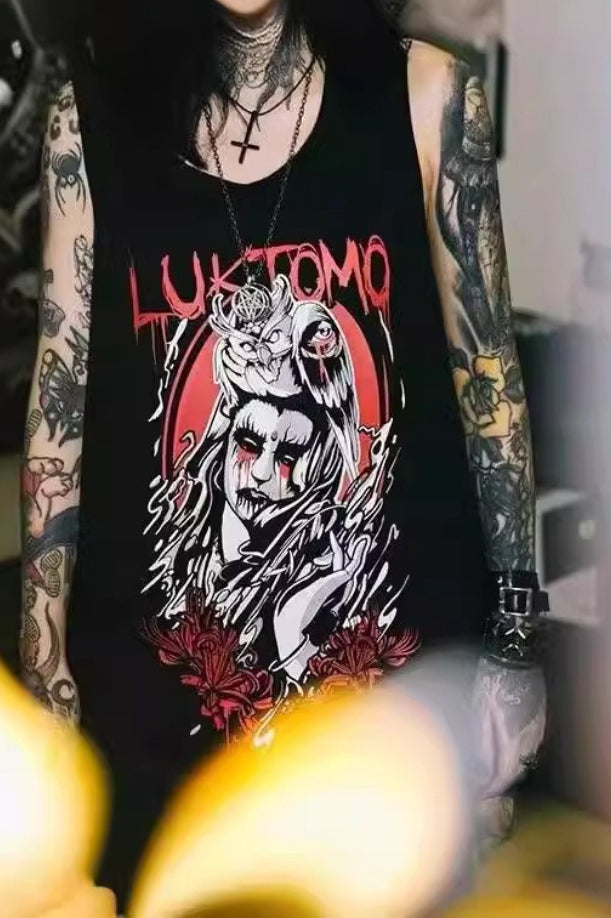 Dark Gothic Oversized Street Tank Top