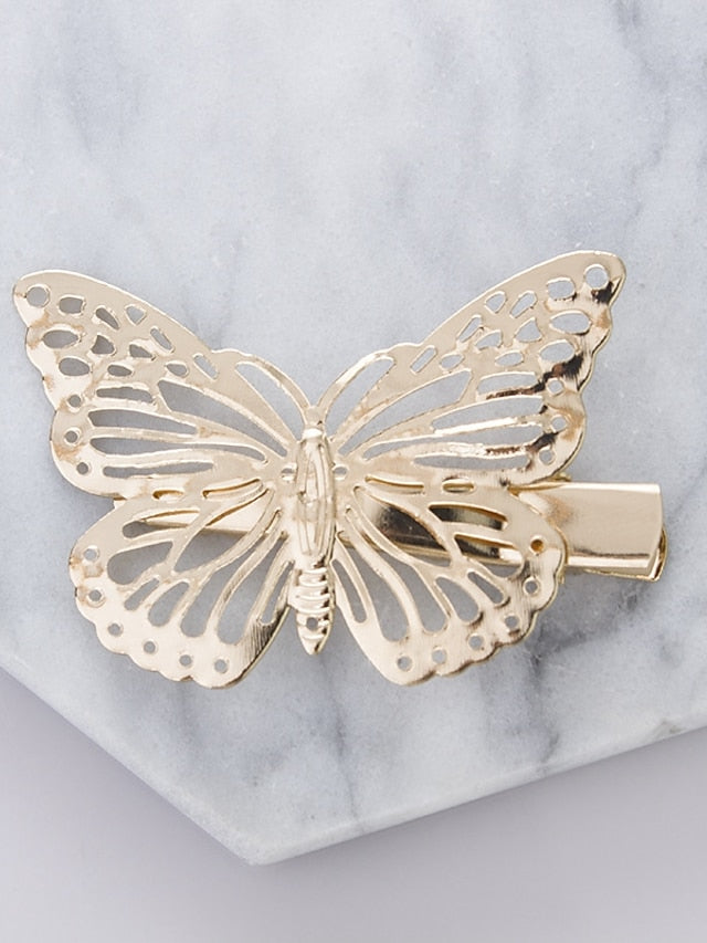 2pcs Hair Clip For Daily Festival Classic Alloy Golden for Women