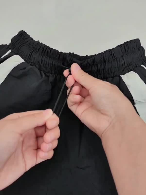 Contrast Piping Black Baggy Sweatpants