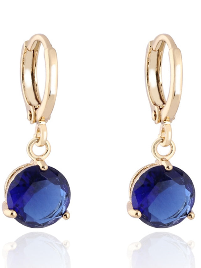 crystal 18k gold plated earrings stud women dangle earrings for girlsgs0461 (gs0461-3) for Women