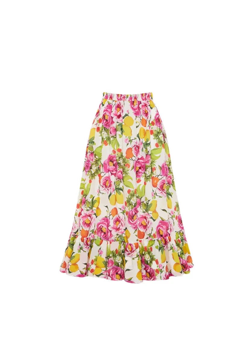 Conjunto de bikini de cintura alta con estampado floral