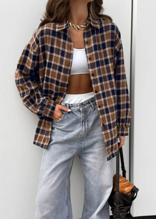 Westwood Plaid - Oversized Flannel Button-Up Shirt