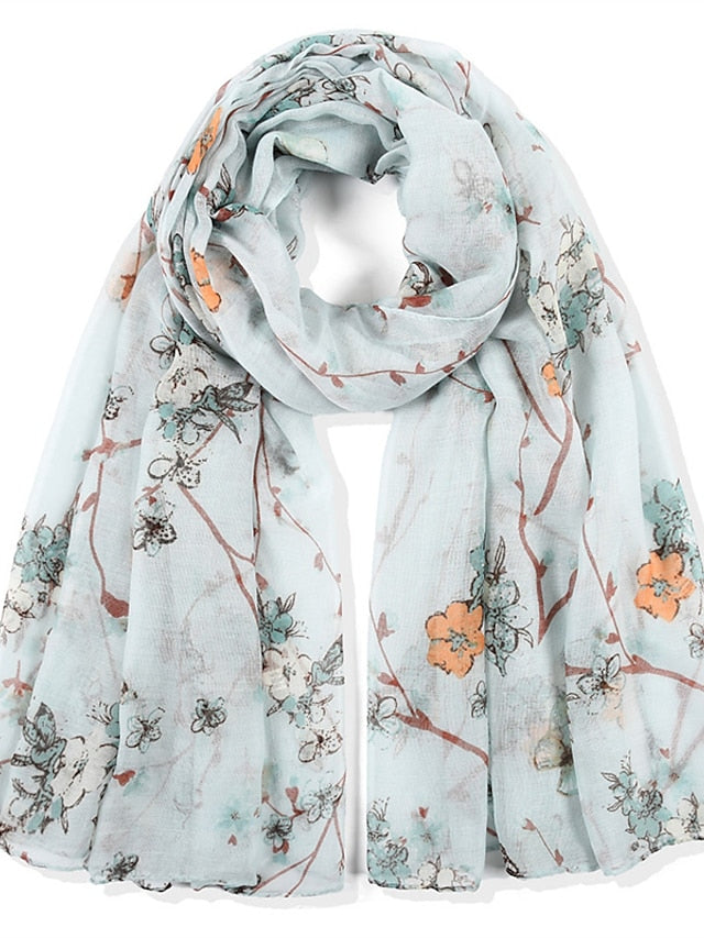 New Women Spring Summer Fashion Voile Scarf Long Shawl Beach Headband Bandanna Wrap Muffler Soft Hijab for Women