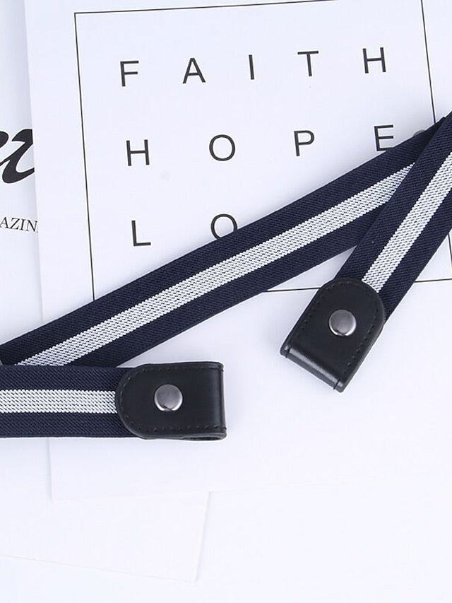 Clear Belt Nylon Steel Buckle Plain Casual Work Daily Black White Blue Coffee for Women