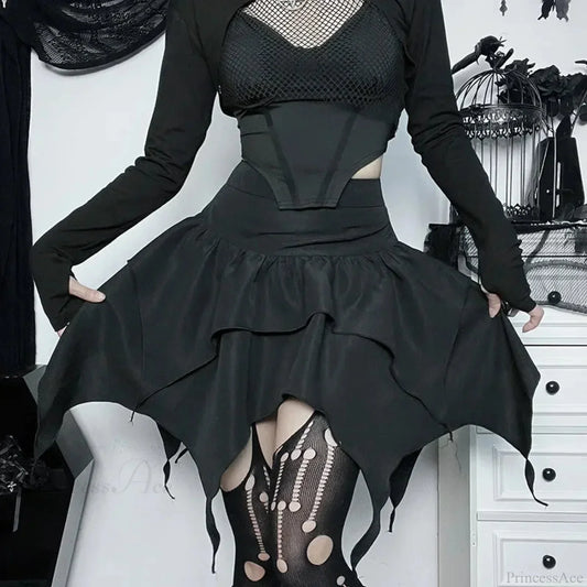 Drawstring Mini Skirt
